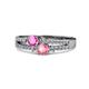 1 - Zaira Pink Sapphire and Pink Tourmaline with Side Diamonds Split Shank Ring 