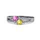 1 - Zaira Pink and Yellow Sapphire with Side Diamonds Split Shank Ring 