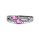 1 - Zaira Pink Sapphire with Side Diamonds Split Shank Ring 