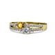 1 - Zaira Citrine and Diamond with Side Diamonds Split Shank Ring 