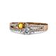 1 - Zaira Citrine and Diamond with Side Diamonds Split Shank Ring 