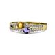 1 - Zaira Citrine and Iolite with Side Diamonds Split Shank Ring 