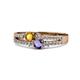 1 - Zaira Citrine and Iolite with Side Diamonds Split Shank Ring 