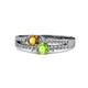 1 - Zaira Citrine and Peridot with Side Diamonds Split Shank Ring 