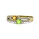 1 - Zaira Citrine and Peridot with Side Diamonds Split Shank Ring 