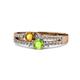 1 - Zaira Citrine and Peridot with Side Diamonds Split Shank Ring 