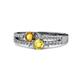 1 - Zaira Citrine and Yellow Sapphire with Side Diamonds Split Shank Ring 