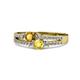 1 - Zaira Citrine and Yellow Sapphire with Side Diamonds Split Shank Ring 