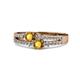 1 - Zaira Citrine with Side Diamonds Split Shank Ring 