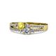 1 - Zaira Yellow Sapphire and Diamond with Side Diamonds Split Shank Ring 