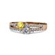 1 - Zaira Yellow Sapphire and Diamond with Side Diamonds Split Shank Ring 