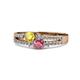 1 - Zaira Yellow Sapphire and Rhodolite Garnet with Side Diamonds Split Shank Ring 