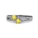 1 - Zaira Yellow Sapphire with Side Diamonds Split Shank Ring 