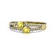 1 - Zaira Yellow Sapphire with Side Diamonds Split Shank Ring 