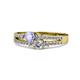 1 - Zaira Tanzanite and Diamond with Side Diamonds Split Shank Ring 