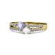 1 - Zaira Tanzanite and White Sapphire with Side Diamonds Split Shank Ring 