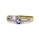 1 - Zaira Tanzanite and Iolite with Side Diamonds Split Shank Ring 