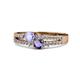 1 - Zaira Tanzanite and Iolite with Side Diamonds Split Shank Ring 