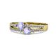 1 - Zaira Tanzanite with Side Diamonds Split Shank Ring 