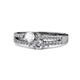 1 - Zaira White Sapphire and Diamond with Side Diamonds Split Shank Ring 
