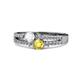 1 - Zaira White and Yellow Sapphire with Side Diamonds Split Shank Ring 
