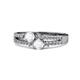 1 - Zaira White Sapphire with Side Diamonds Split Shank Ring 