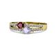 1 - Zaira Ruby and Tanzanite with Side Diamonds Split Shank Ring 