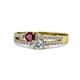 1 - Zaira Ruby and Diamond with Side Diamonds Split Shank Ring 