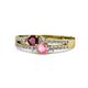 1 - Zaira Ruby and Pink Tourmaline with Side Diamonds Split Shank Ring 