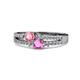 1 - Zaira Pink Tourmaline and Pink Sapphire with Side Diamonds Split Shank Ring 