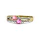 1 - Zaira Pink Tourmaline and Pink Sapphire with Side Diamonds Split Shank Ring 