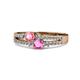 1 - Zaira Pink Tourmaline and Pink Sapphire with Side Diamonds Split Shank Ring 