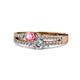 1 - Zaira Pink Tourmaline and Diamond with Side Diamonds Split Shank Ring 