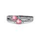1 - Zaira Pink Tourmaline with Side Diamonds Split Shank Ring 