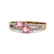 1 - Zaira Pink Tourmaline with Side Diamonds Split Shank Ring 