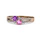 1 - Zaira Amethyst and Pink Sapphire with Side Diamonds Split Shank Ring 