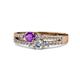 1 - Zaira Amethyst and Diamond with Side Diamonds Split Shank Ring 