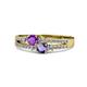 1 - Zaira Amethyst and Iolite with Side Diamonds Split Shank Ring 