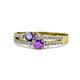 1 - Zaira Iolite and Amethyst with Side Diamonds Split Shank Ring 