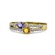 1 - Zaira Iolite and Citrine with Side Diamonds Split Shank Ring 