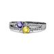 1 - Zaira Iolite and Yellow Sapphire with Side Diamonds Split Shank Ring 