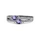 1 - Zaira Iolite with Side Diamonds Split Shank Ring 