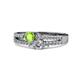 1 - Zaira Peridot and Diamond with Side Diamonds Split Shank Ring 