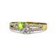 1 - Zaira Peridot and Diamond with Side Diamonds Split Shank Ring 