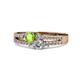 1 - Zaira Peridot and Diamond with Side Diamonds Split Shank Ring 