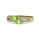 1 - Zaira Peridot with Side Diamonds Split Shank Ring 