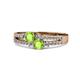 1 - Zaira Peridot with Side Diamonds Split Shank Ring 