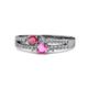 1 - Zaira Rhodolite Garnet and Pink Sapphire with Side Diamonds Split Shank Ring 