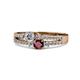 1 - Zaira Diamond and Ruby with Side Diamonds Split Shank Ring 