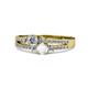 1 - Zaira Diamond and White Sapphire with Side Diamonds Split Shank Ring 